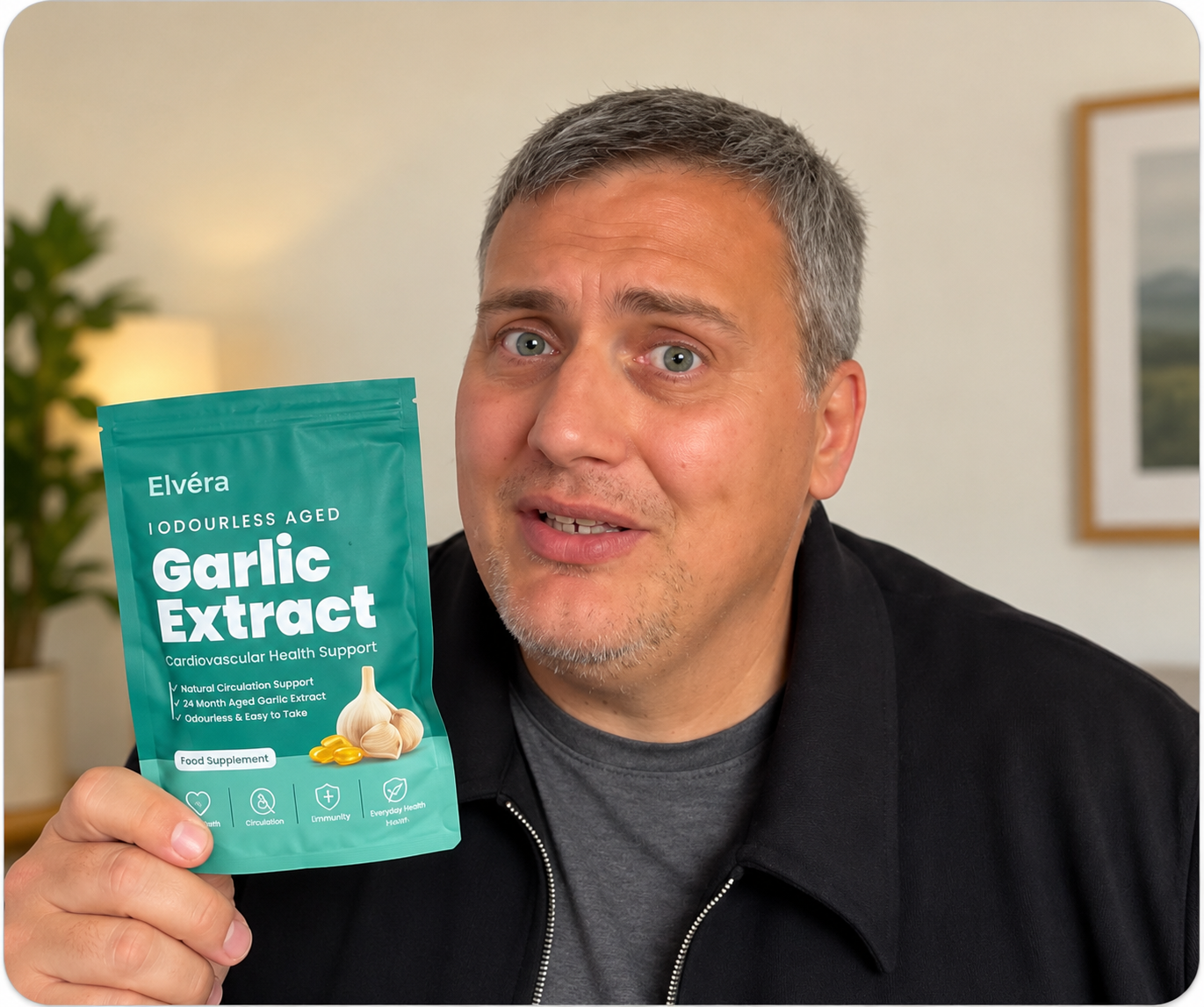 Persona con estratto di aglio invecchiato Veldessia